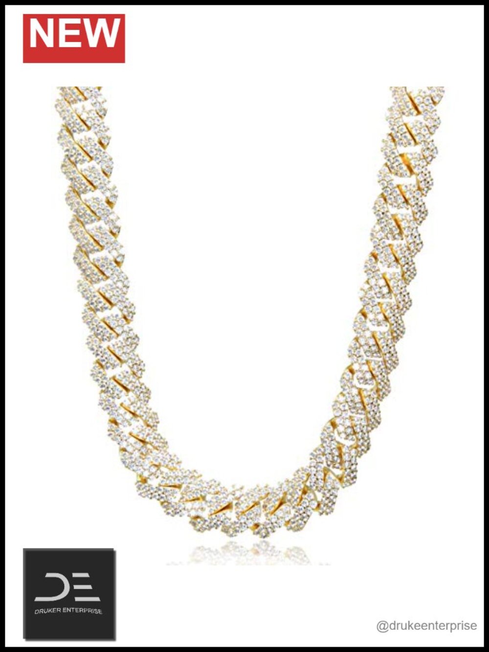 15mm Iced Out Cuban Link Chain Necklace Bracelet Gold Plated Hip Hop Men Women